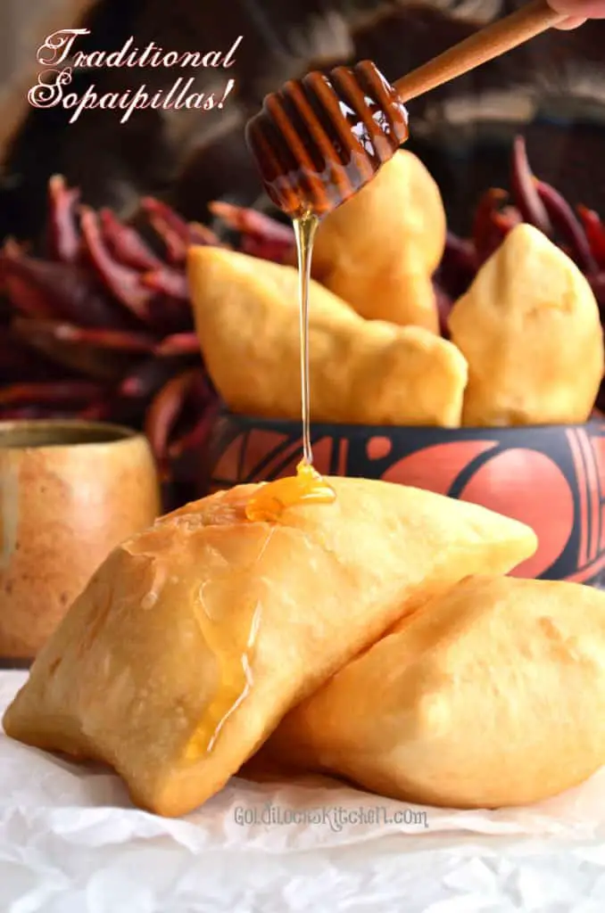 New Mexican Sopapillas are drizzled with honey.