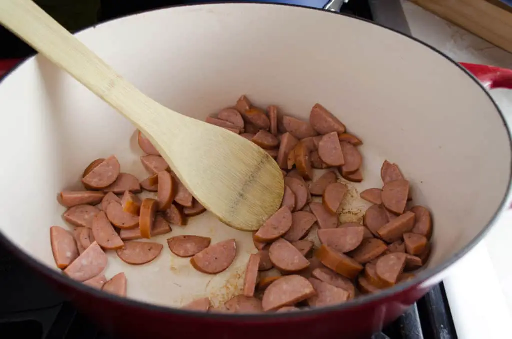 Browning Andouille Sausage for Crockpot Red Beans and Rice