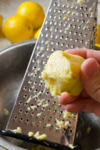 Ginger with a box grater