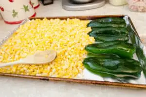 Poblano And Corn Ready To Be Broiled