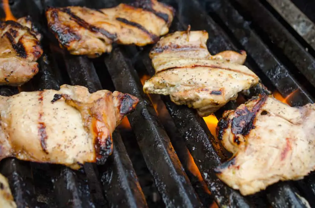 Chicken cooking on a hot grill for Southwestern Grilled Chicken Salad - The Goldilocks Kitchen