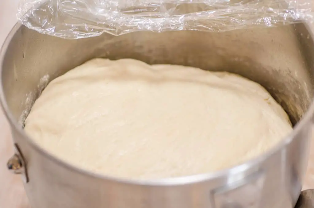 Dough rises in a bowl for Goldilocks Kitchen Cinnamon Rolls - The Goldilocks Kitchen