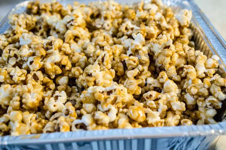 Freshly made Microwave Caramel Popcorn - The Goldilocks Kitchen
