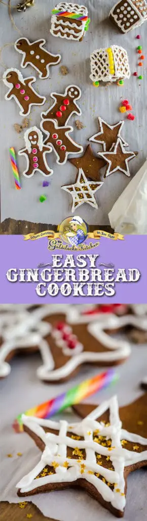 The perfect recipe for cut out gingerbread cookies you plan to decorate or hang on a Christmas Tree, these easy Gingerbread Cookies bake up crisp, sturdy and perfectly formed- no blobby or deformed cut out shapes!