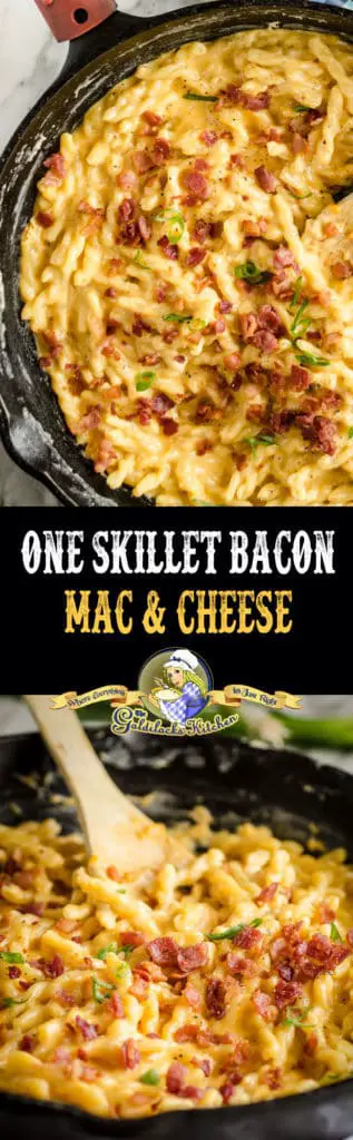 #Sponsored This 20 minute One-Skillet Bacon Mac and Cheese is ultimate high-class comfort food when you use @SargentoCheese aged cheeses, found at @Albertsons. A fast, easy and delicious weeknight meal.