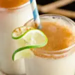 Horchata Close Up with Lime Garnish