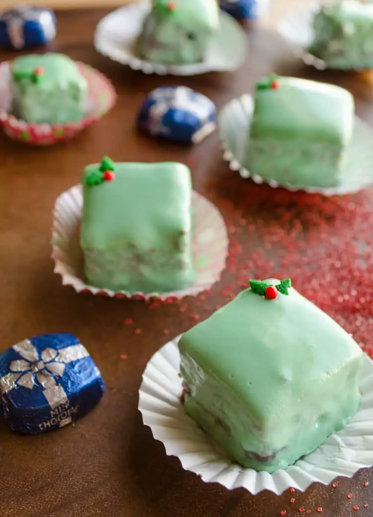 Easy Holiday Petits Fours (mini cakes)