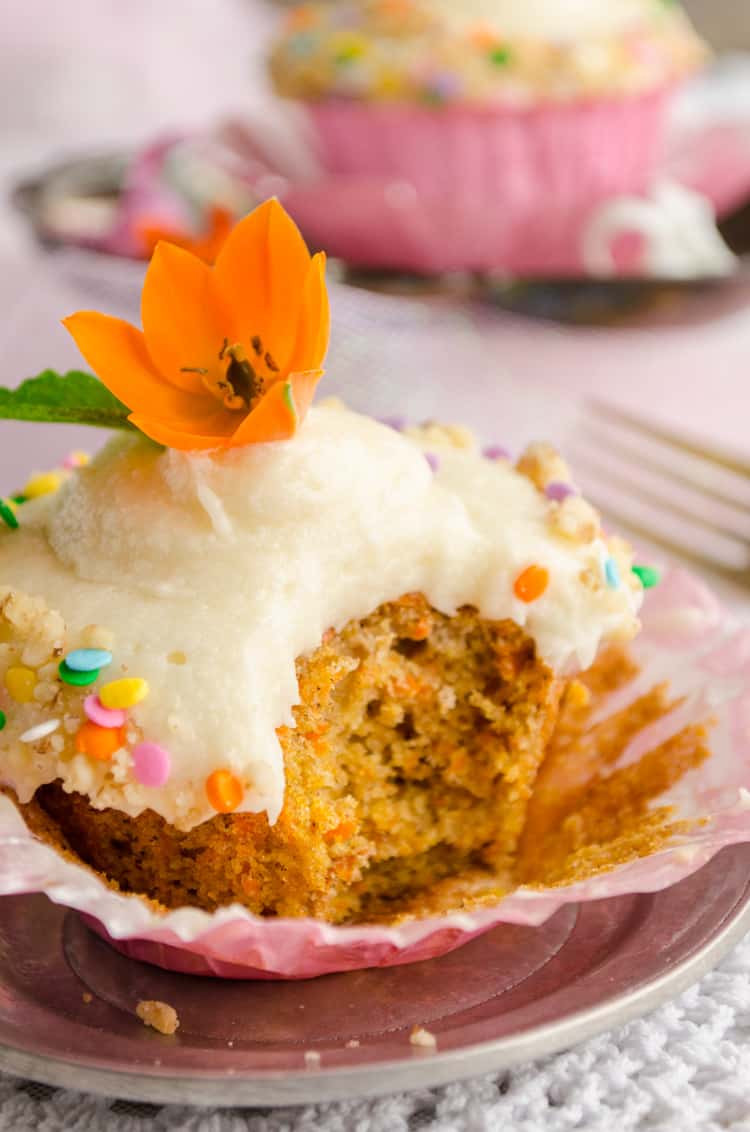 Chai Carrot Cupcakes with Mascarpone Cream Cheese Frosting
