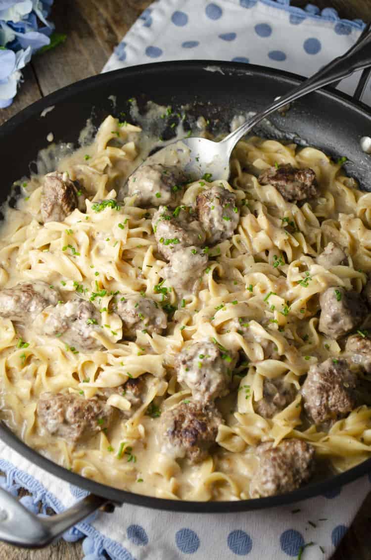 30-minute One-Pot Meatball Stroganoff