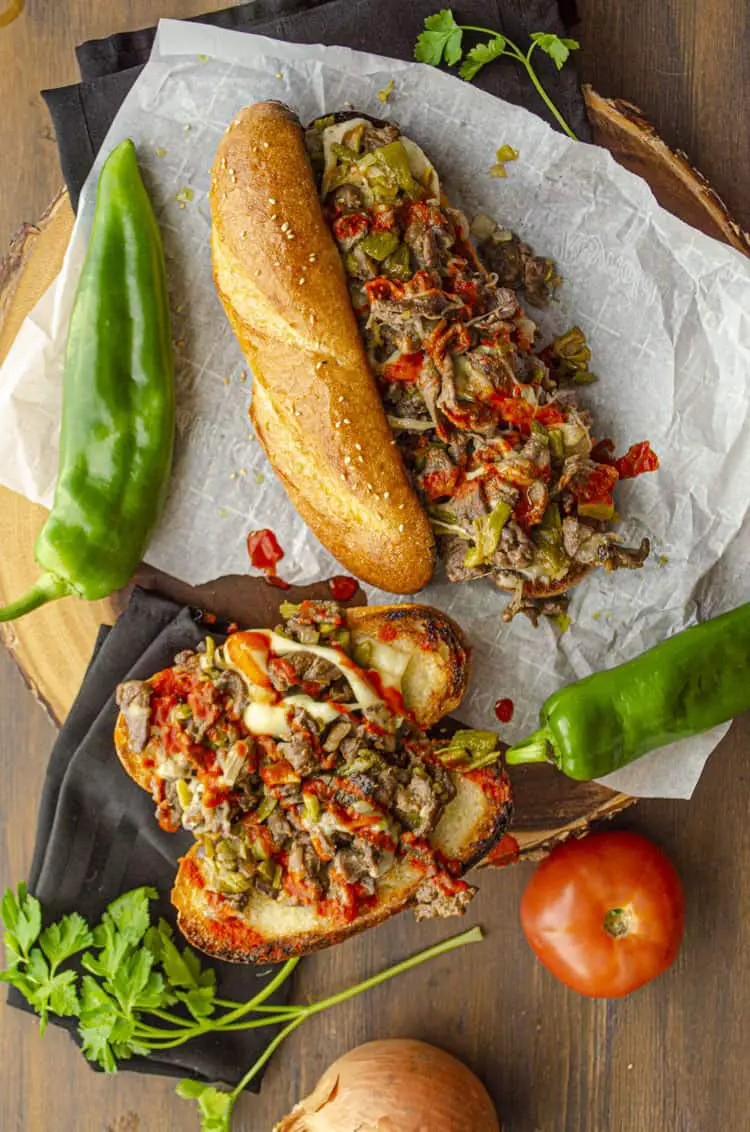 Cheesesteak sandwiches, New Mexican Style!