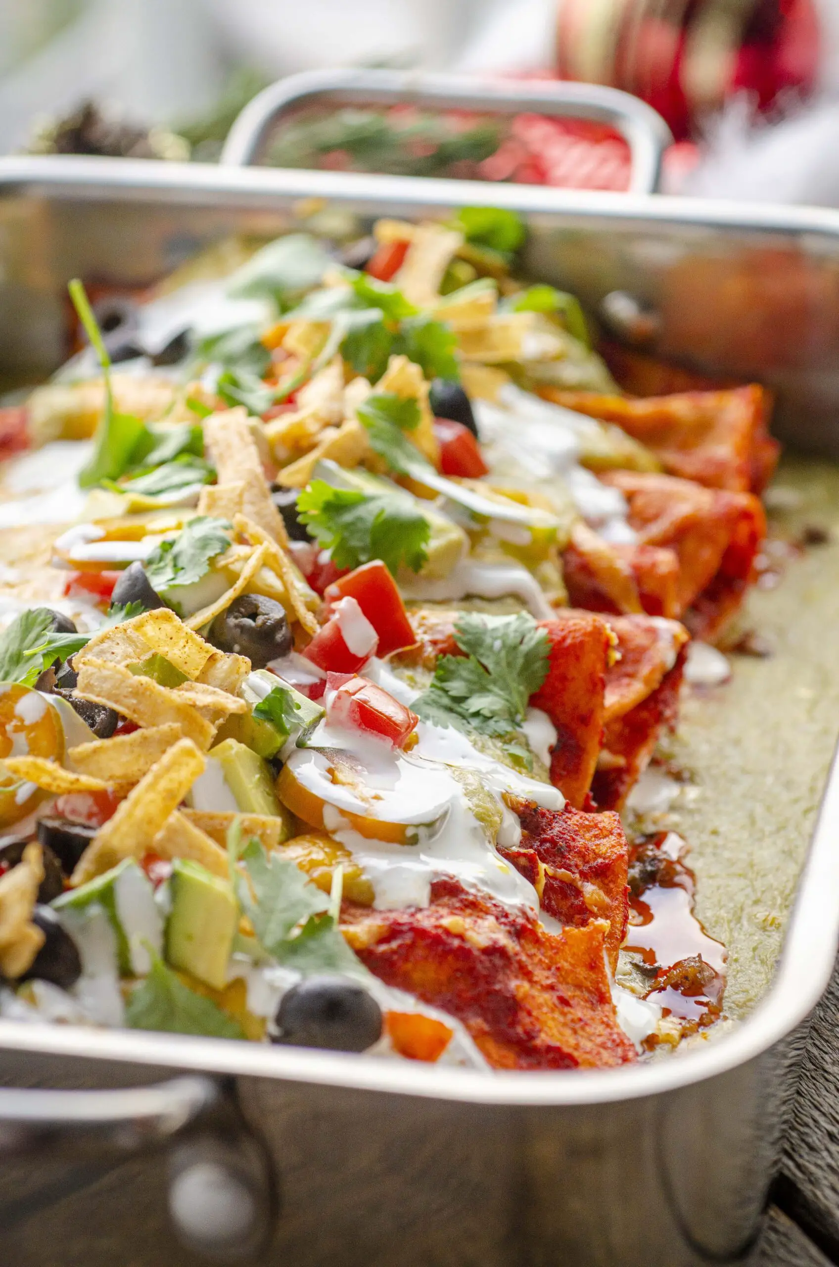 Christmas Style Enchiladas from New Mexico