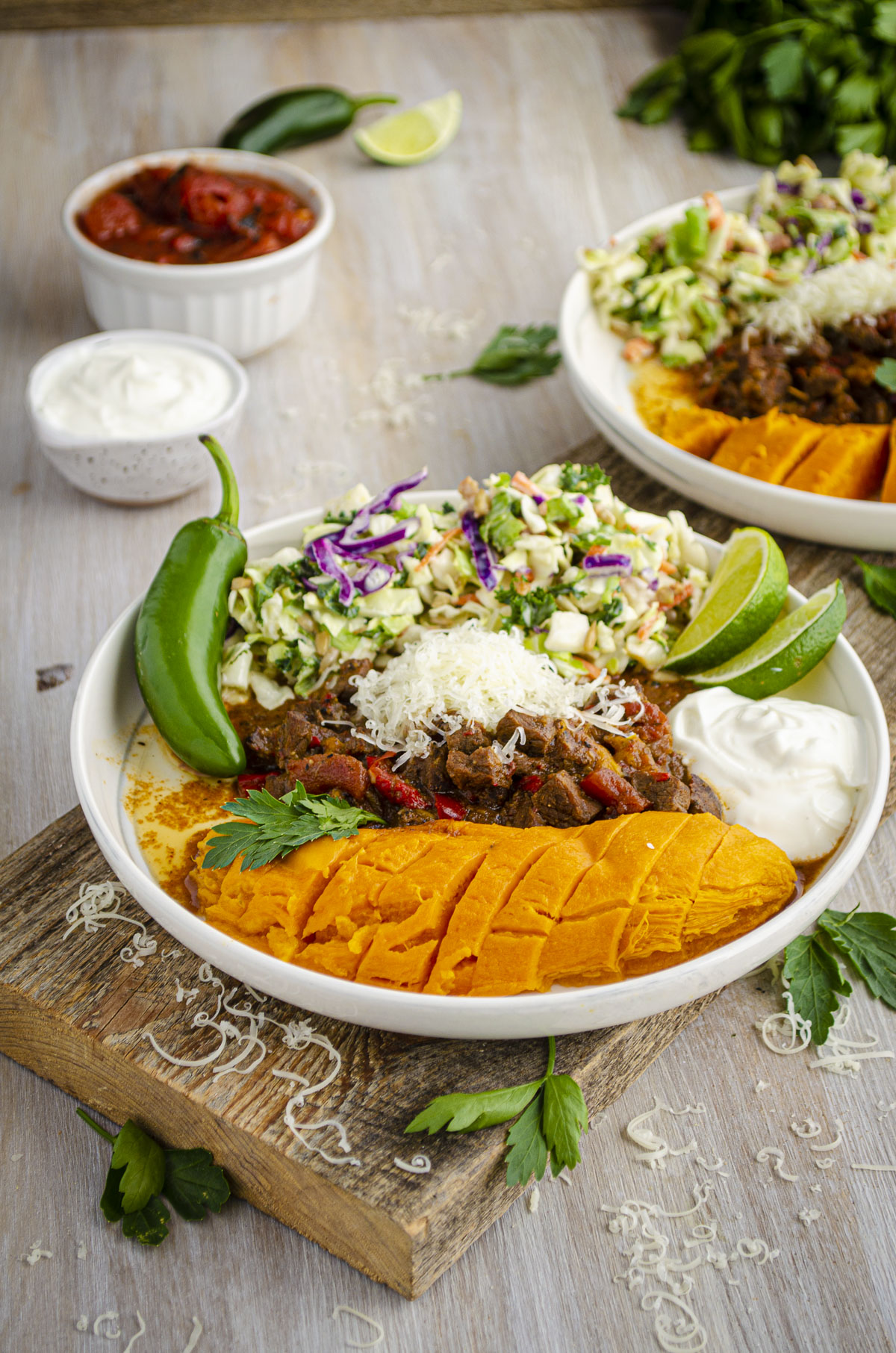 Instant Pot Steak Picada Stuffed Sweet Potatoes