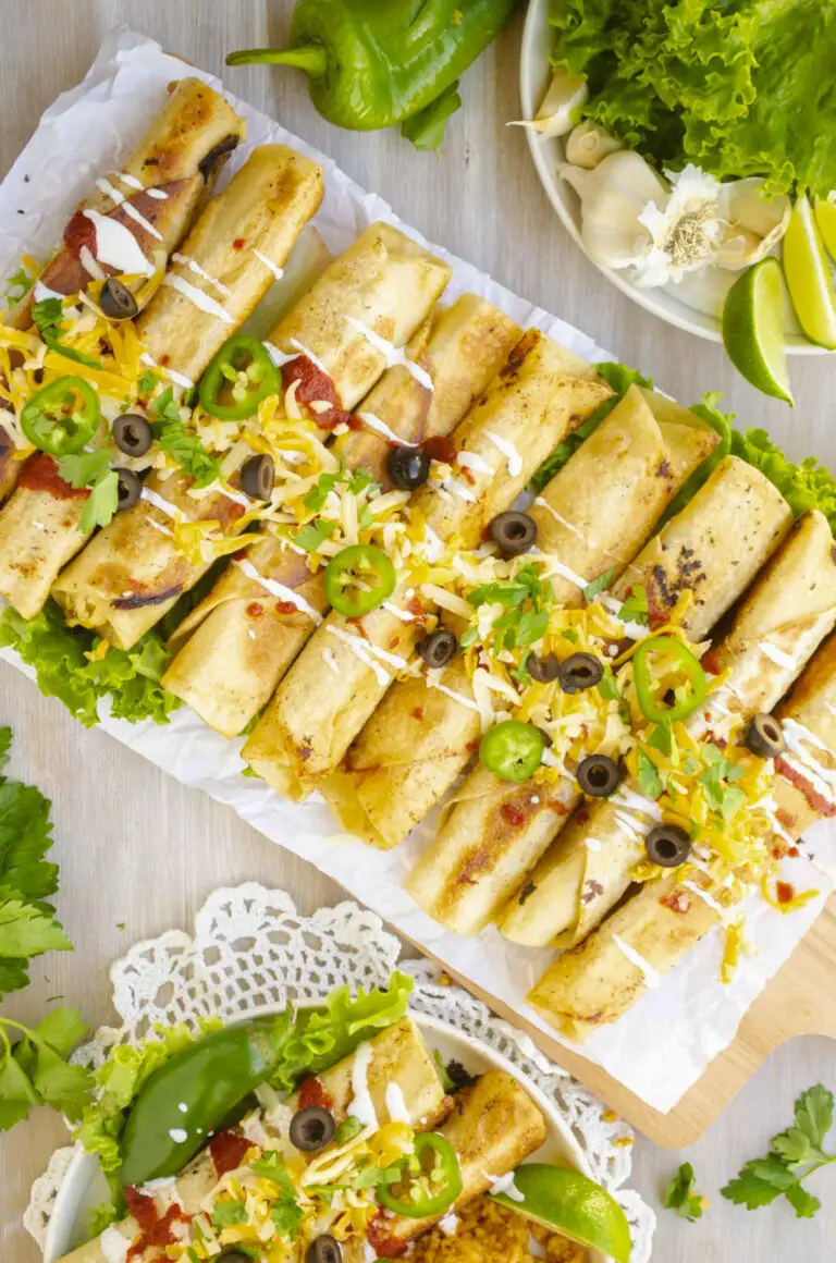 Green Chile Chicken Flautas with melty cheese