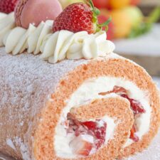 Strawberry Cream Cake Roll (from box cake mix)